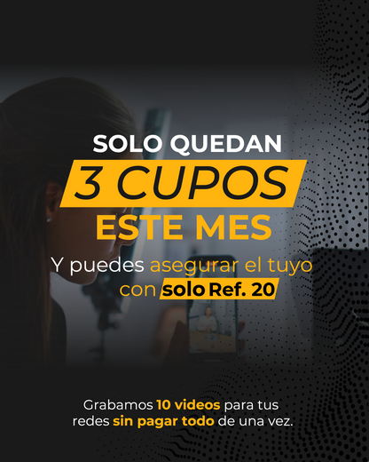 Paquete de Video en Sitio – 10 Reels/Shorts Profesionales (5+5 en 2 jornadas)
